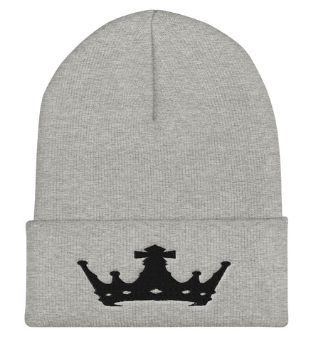 Black Crown Cuffed Beanie